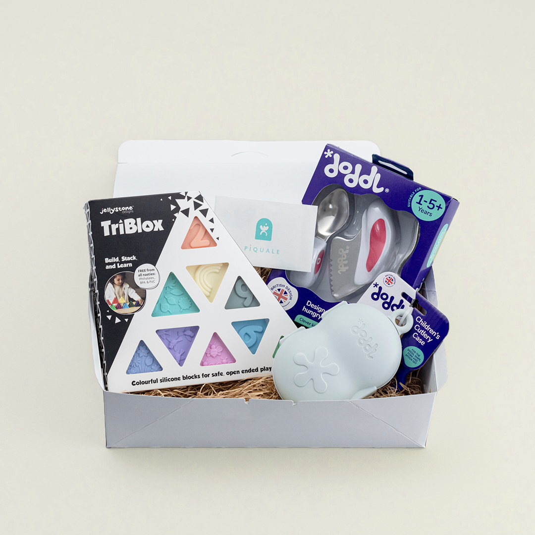 TriBlox、doddlカトラリー&amp;ケースのパッケージが箱に入った開封写真
