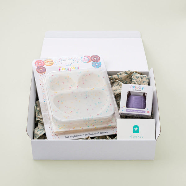 EasyTotsとDinky Cupのパッケージが箱の中に入った開封写真